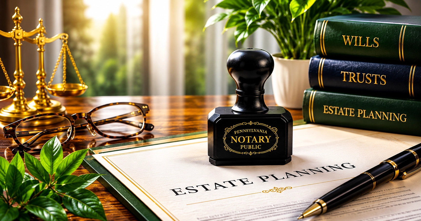 Estate Planning documents notarized with patience and detail focused attention