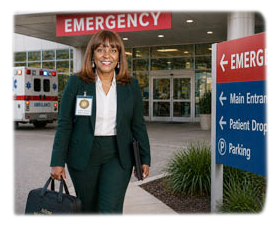 Mobile notary public assisting clients with urgent Power of Attorney and healthcare documents.